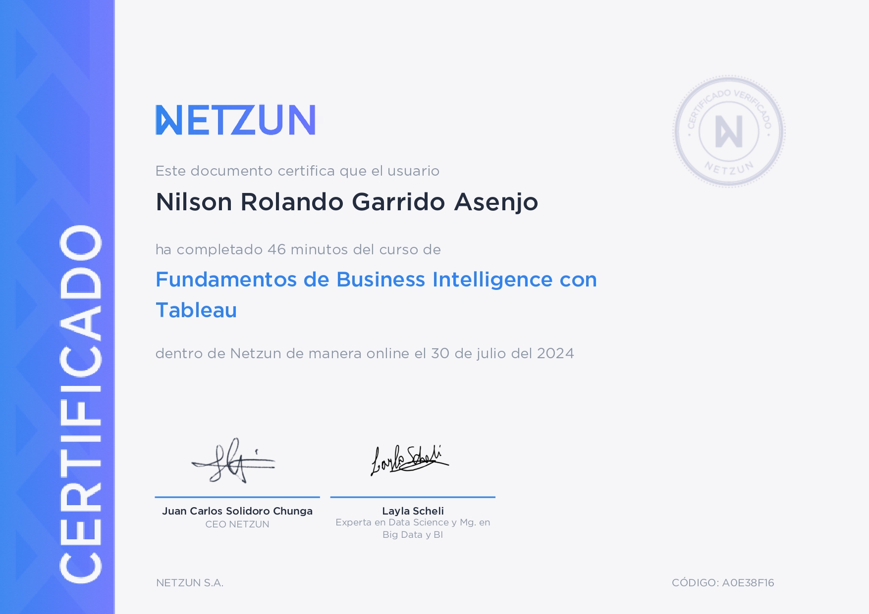 Certificado Fundamentos de Business Intelligence con Tableau