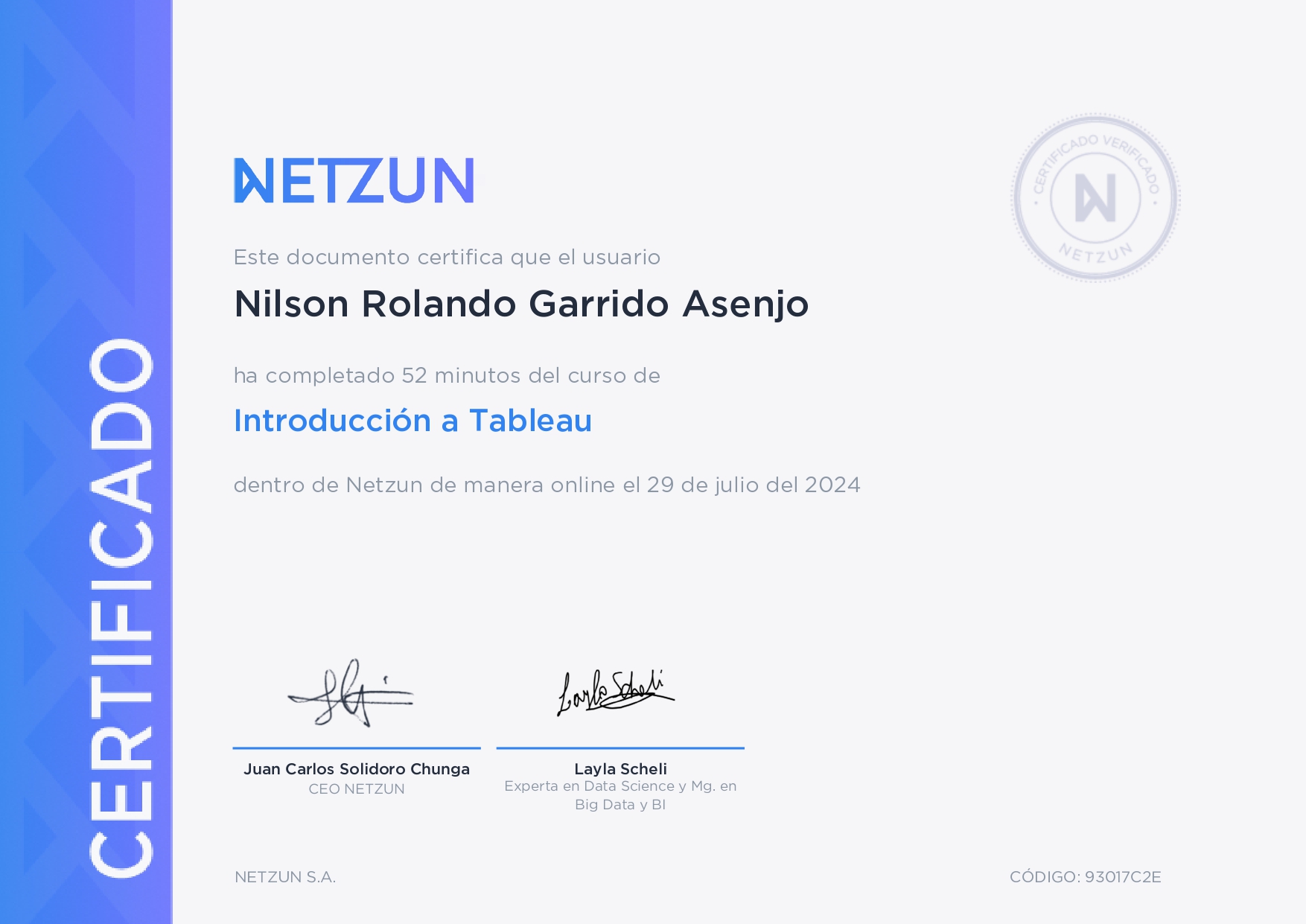 Certificado Introducción a Tableau