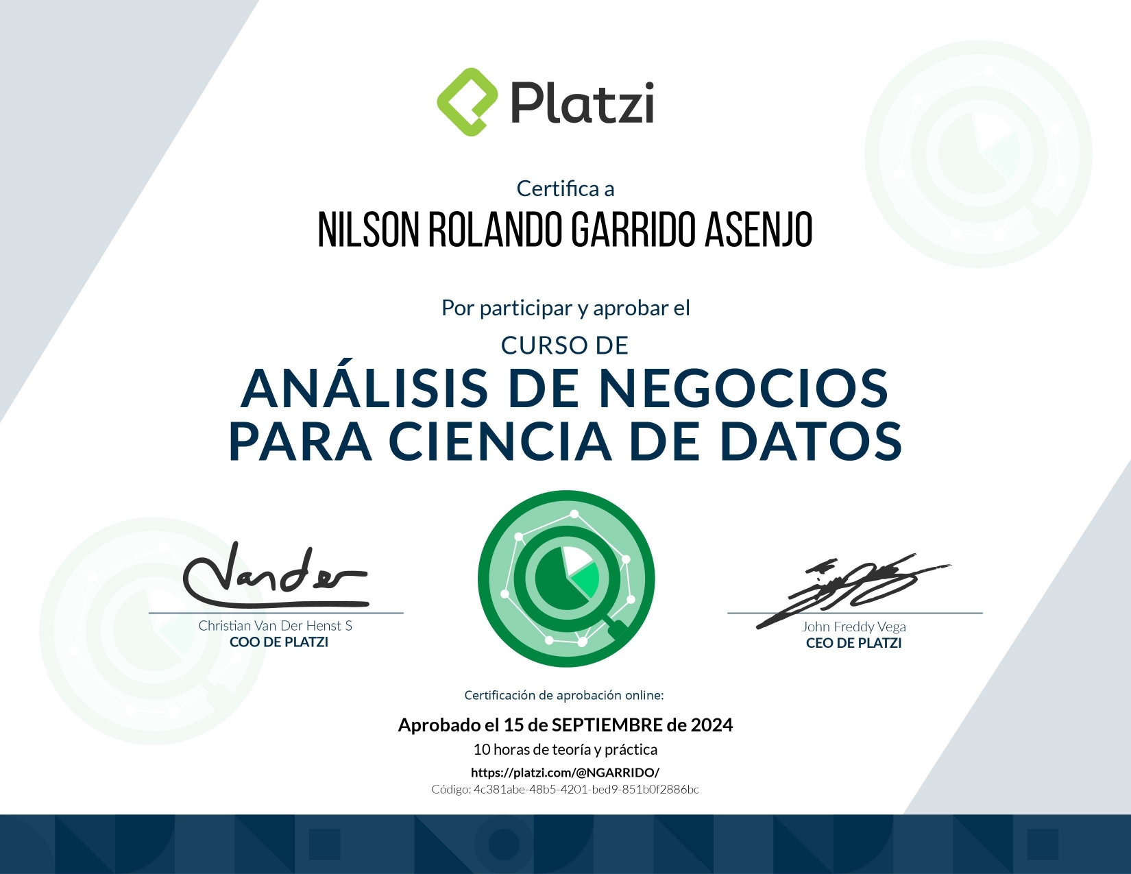 Certificado Análisis de Negocios para Ciencia de Datos