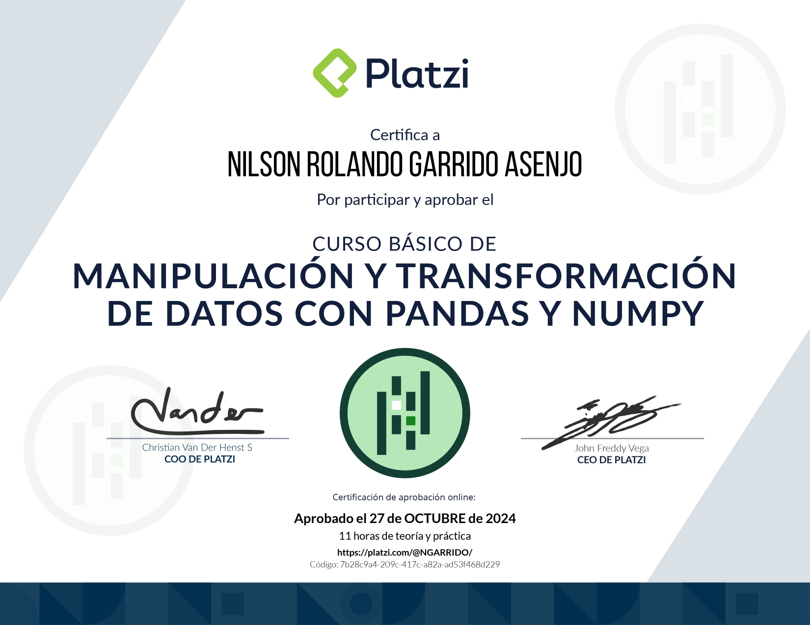 Certificado Manipulación y Transformación de Datos con Pandas y Numpy