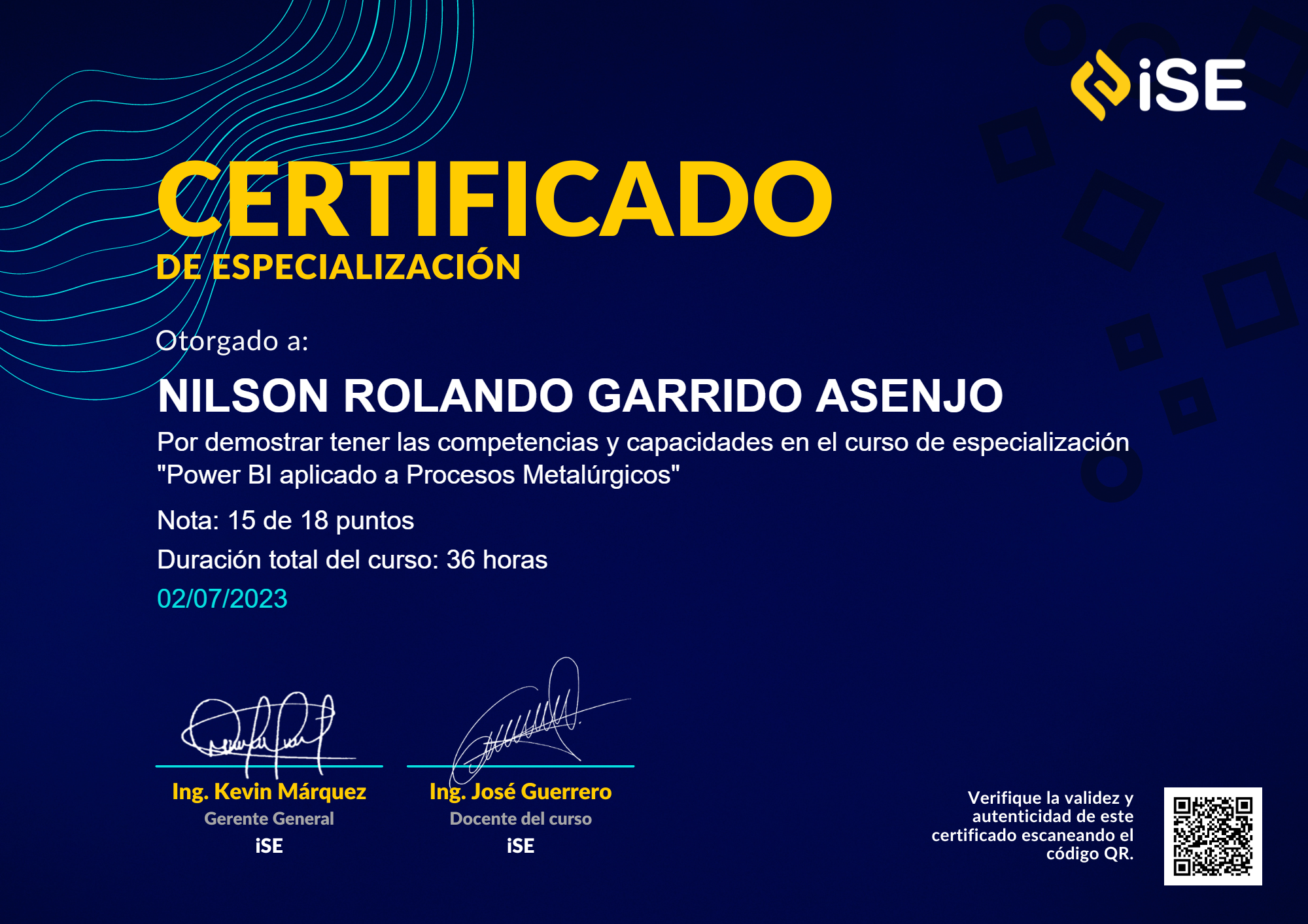 Certificado Power BI aplicado a Procesos Metalúrgicos