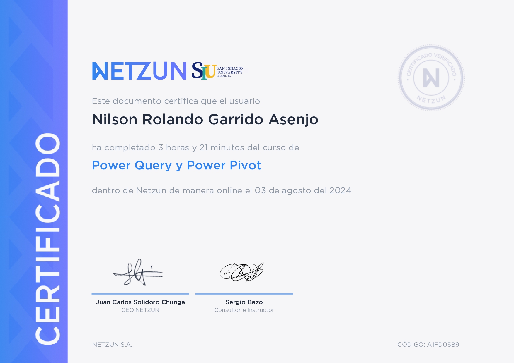 Certificado Power Query y Power Pivot