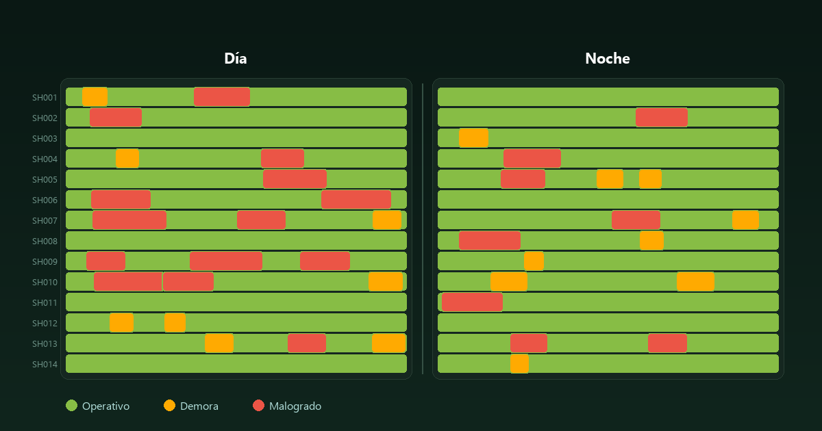Dashboard de Simultaneidad de Palas - Monitoreo de Carguío